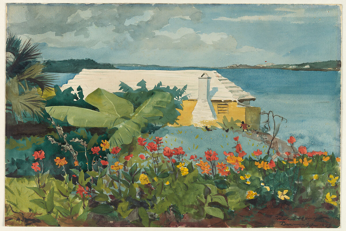 Flower Garden and Bungalow, Bermuda by Winslow Homer 1899
